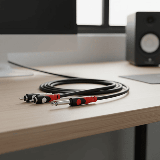 Cable De Audio 2 Plug 6,3 Mono A 2 Rca 2 Metros Kirlin 8