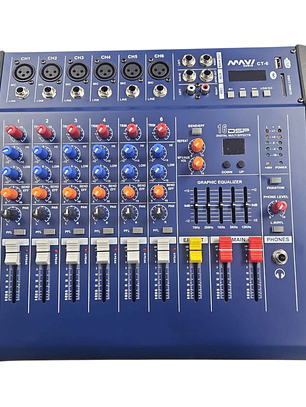Power Mixer Consola Sonido Ampificada 6 Canales Mavi Ct-6