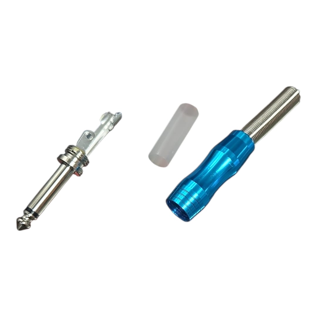 Conector Plug Jack 1/4 6.3 Mono Novatronic X004 Azul 4