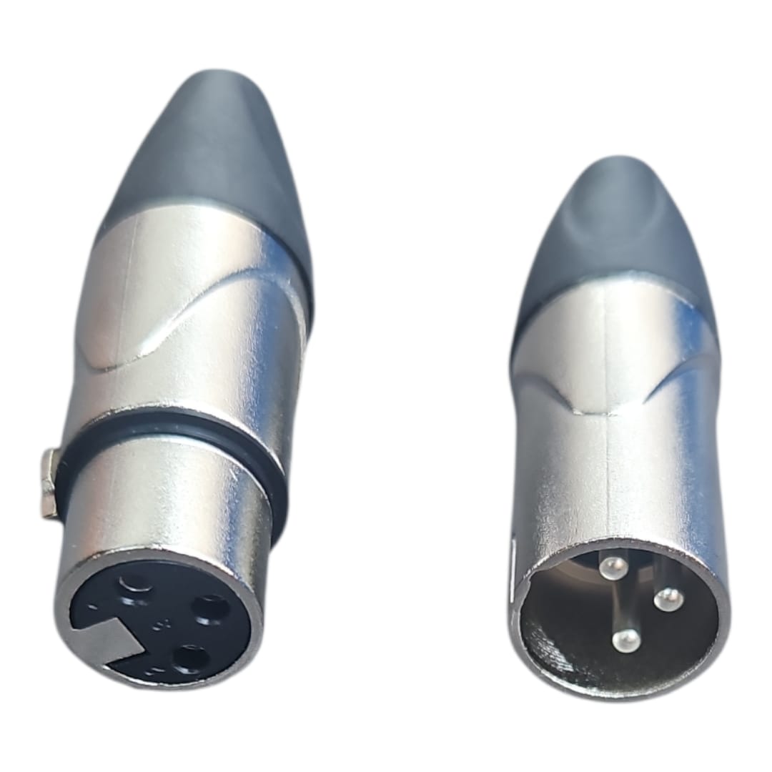 Juego De Conectores Xlr Canon Macho Y Hembra Novatronic Plateado 2