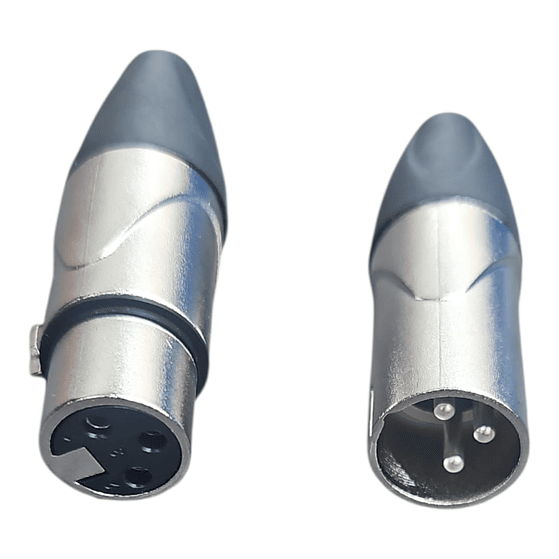 Juego De Conectores Xlr Canon Macho Y Hembra Novatronic Plateado 2