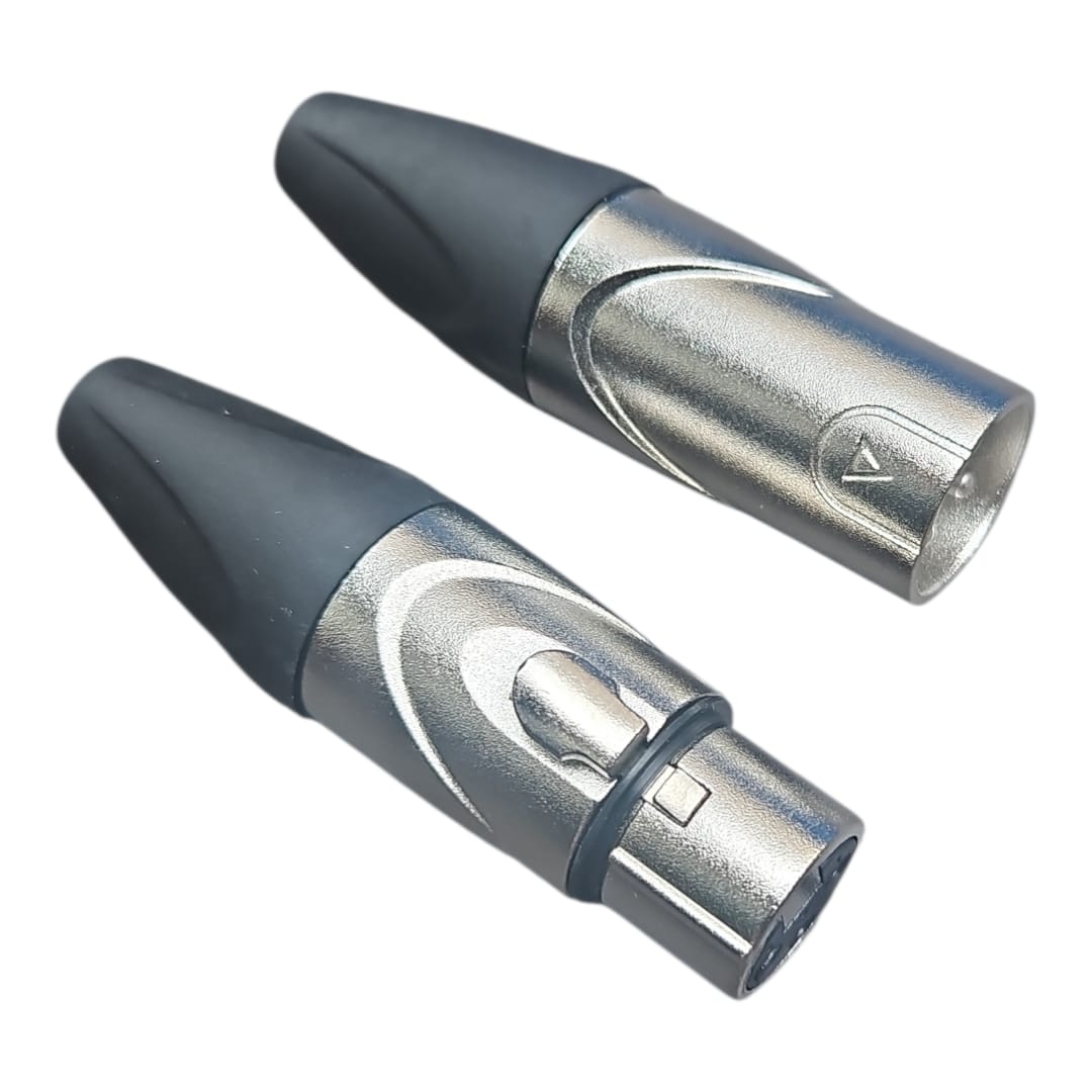 Juego De Conectores Xlr Canon Macho Y Hembra Novatronic Plateado 1