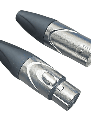 Juego De Conectores Xlr Canon Macho Y Hembra Novatronic Plateado