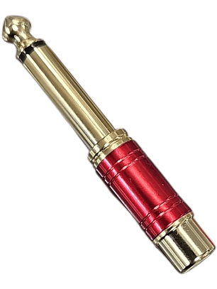 Adaptador De Audio Copla Rca Plug Rojo Metal Novatronic X217