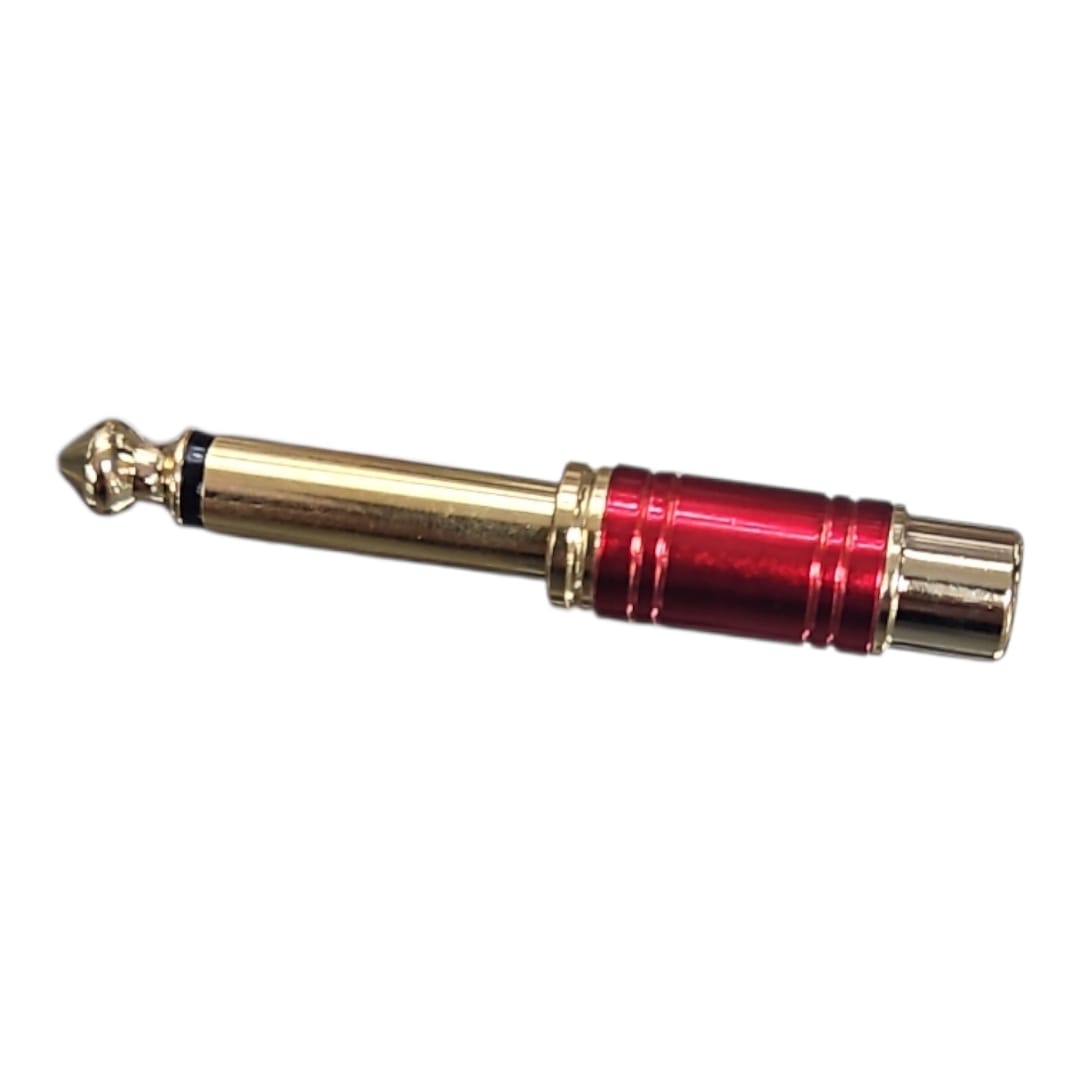 Adaptador De Audio Copla Rca Plug Rojo Metal Novatronic X217 3