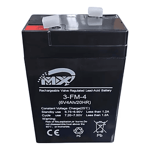 Bateria 6 V 4 Ah /20hr Recargable Mx