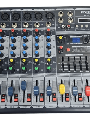 Power Mixer /mezclador Con Potencia 6 Canales Mivic