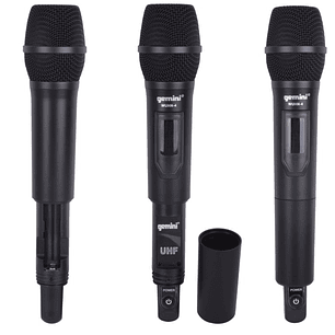 Set 4 Microfonos Inalambricos Uhf Hand Gemini Wuhn-4