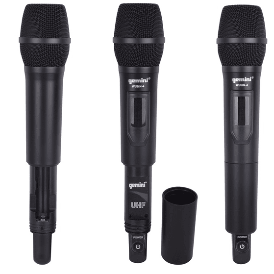 Set 4 Microfonos Inalambricos Uhf Hand Gemini Wuhn-4 2
