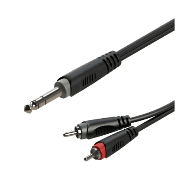 Cable De Audio 1 jack 6.3mm- 2 RCA Roxtone  1