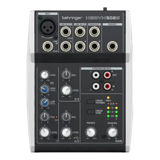 Mezcladora Interfaz Behringer Xenyx 502s 2