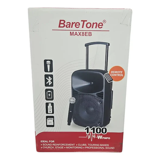 Parlante Portatil Baretone 8 Pulgadas Con Microfono Max8eb 3