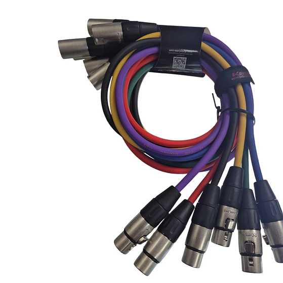 Pack 6 Cables Xlr Kirlin Colores 1mtrs 2
