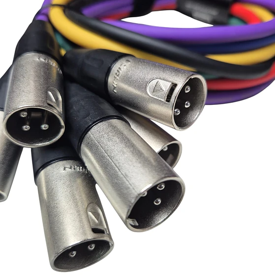 Pack 6 Cables Xlr Kirlin Colores 1mtrs 6