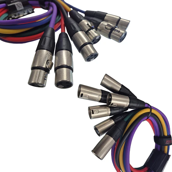 Pack 6 Cables Xlr Kirlin Colores 1mtrs 7