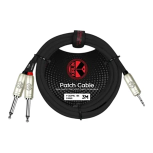 CABLE PATCH 3.5mm TRS PLUG- 2X 1/4 MONO PLUG. 3MTS
