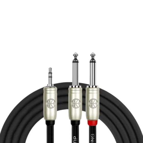CABLE PATCH 3.5mm TRS PLUG- 2X 1/4 MONO PLUG. 3MTS 4