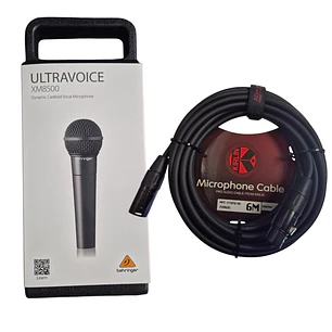 Pack Microfono ULTRAVOICE XM8500 Behringer Cable MPC 270PB BK 6mt kirlin
