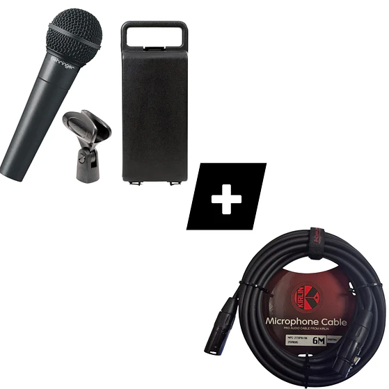 Pack Microfono ULTRAVOICE XM8500 Behringer Cable MPC 270PB BK 6mt kirlin 3