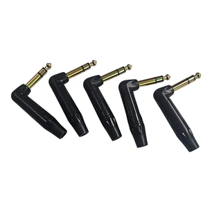 Pack de 5 Conectores Plug Stereo de 6.3 mm en L 