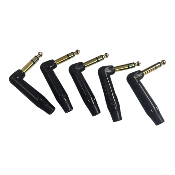 Pack de 5 Conectores Plug Stereo de 6.3 mm en L  1