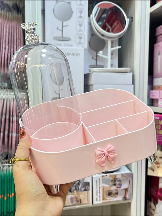 Caja De Almacenamiento De Cosméticos Multifuncional Rosa 1