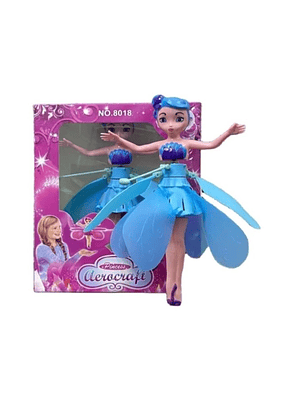 Muñeca Hada Voladora Con Sensor Recargable Multicolor