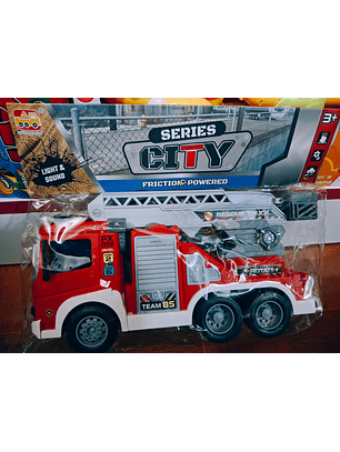 Camión de bomberos de juguete con chorro de agua, sonido y luz