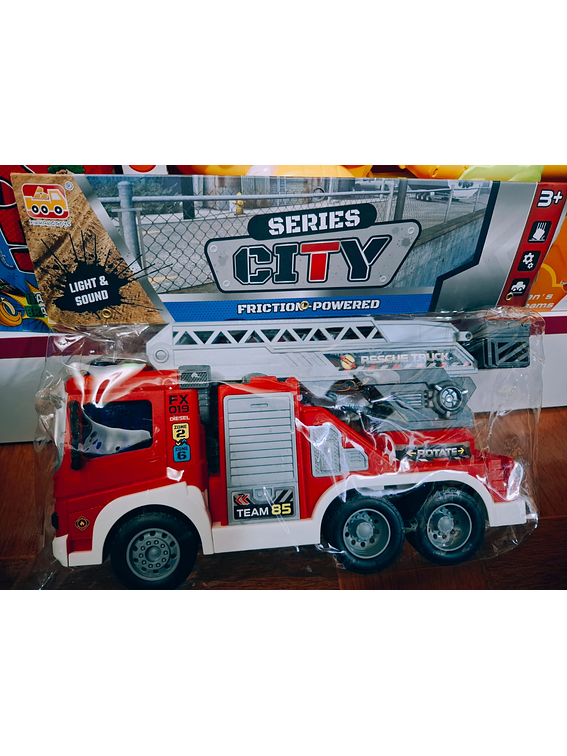 Camión de bomberos de juguete con chorro de agua, sonido y luz 1