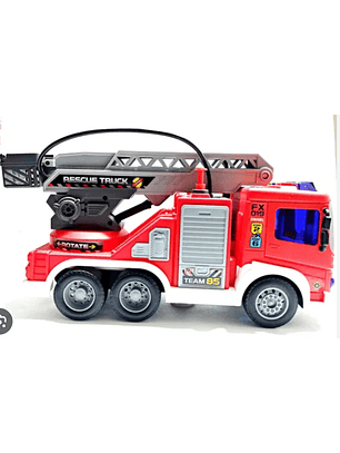 Camión de bomberos de juguete con chorro de agua, sonido y luz