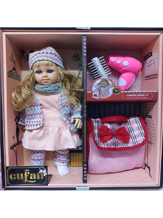 Muñeca Cufan con accesorios de belleza 1