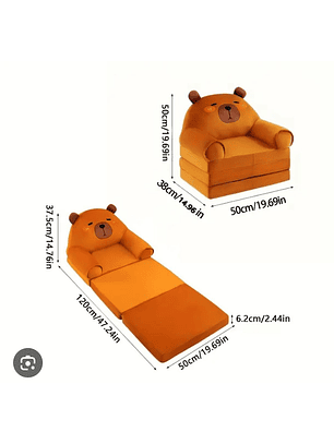 Sofá Cama Para Bebés Y Niños De Tres Pliegues (120x50cm)