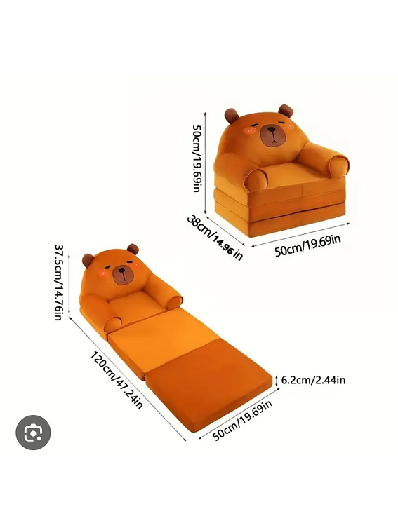 Sofá Cama Para Bebés Y Niños De Tres Pliegues (120x50cm) 2