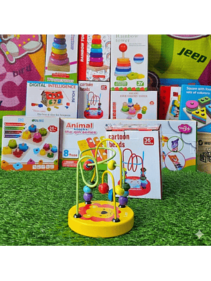 Mini Laberinto de Cuentas de Madera - Diseño León 