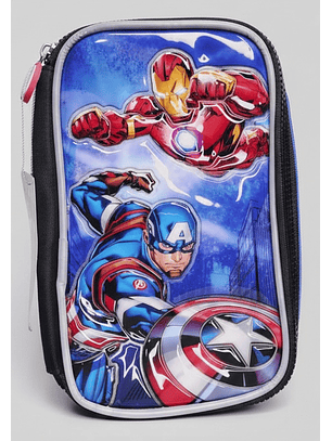 Cartuchera Escolar Avengers Marvel - Iron Man y Capitán América