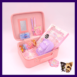 Maleta 8 accesorios y papelería Kawaii