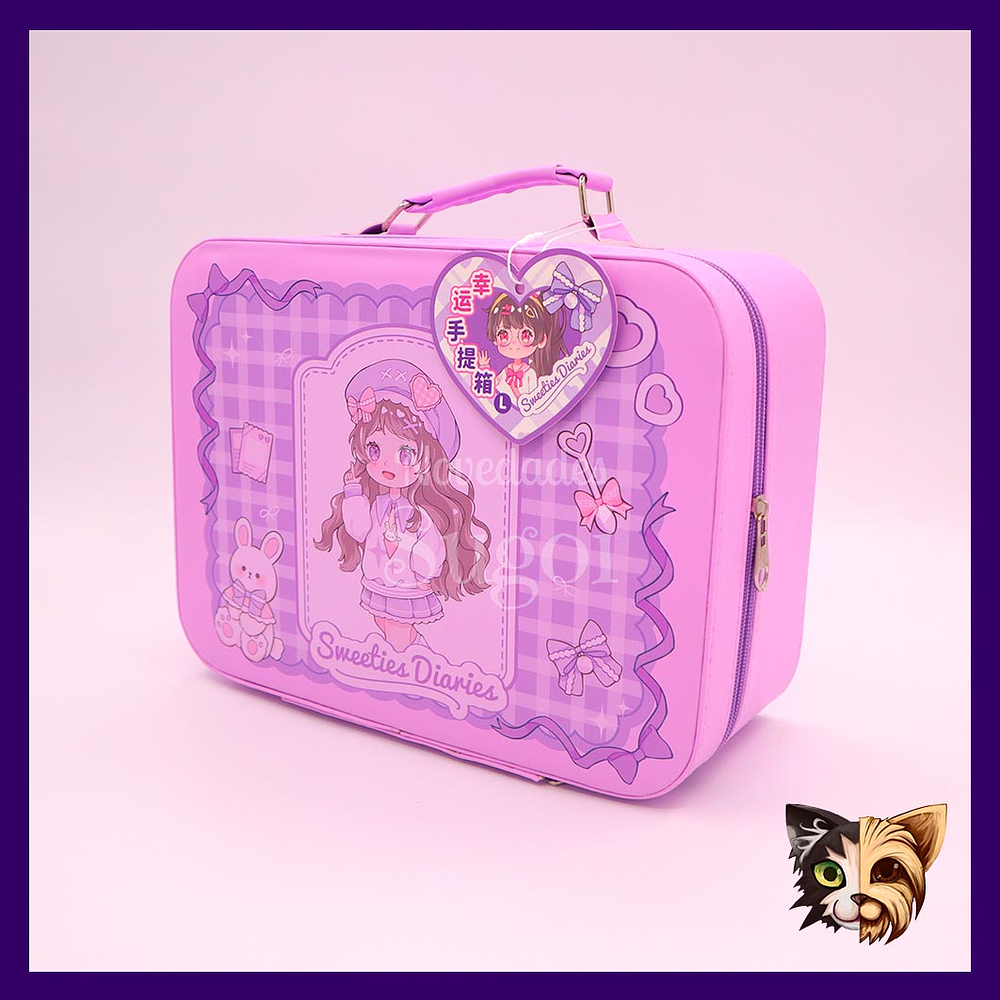 Maleta 8 accesorios y papelería Kawaii
