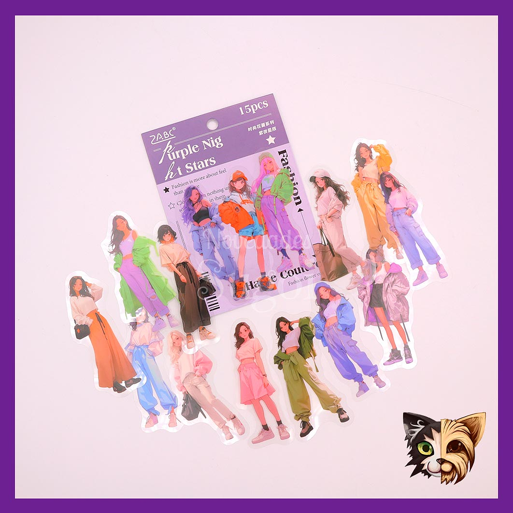 Sticker chicas vestuario 15pcs