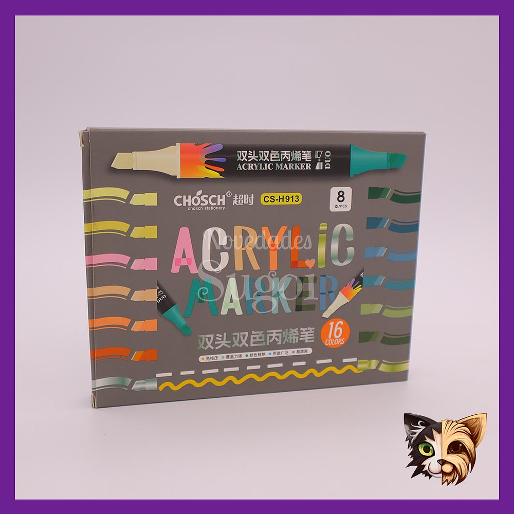 Set Acrylic marker doble 8pcs