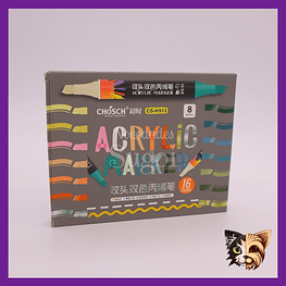 Set Acrylic marker doble 8pcs