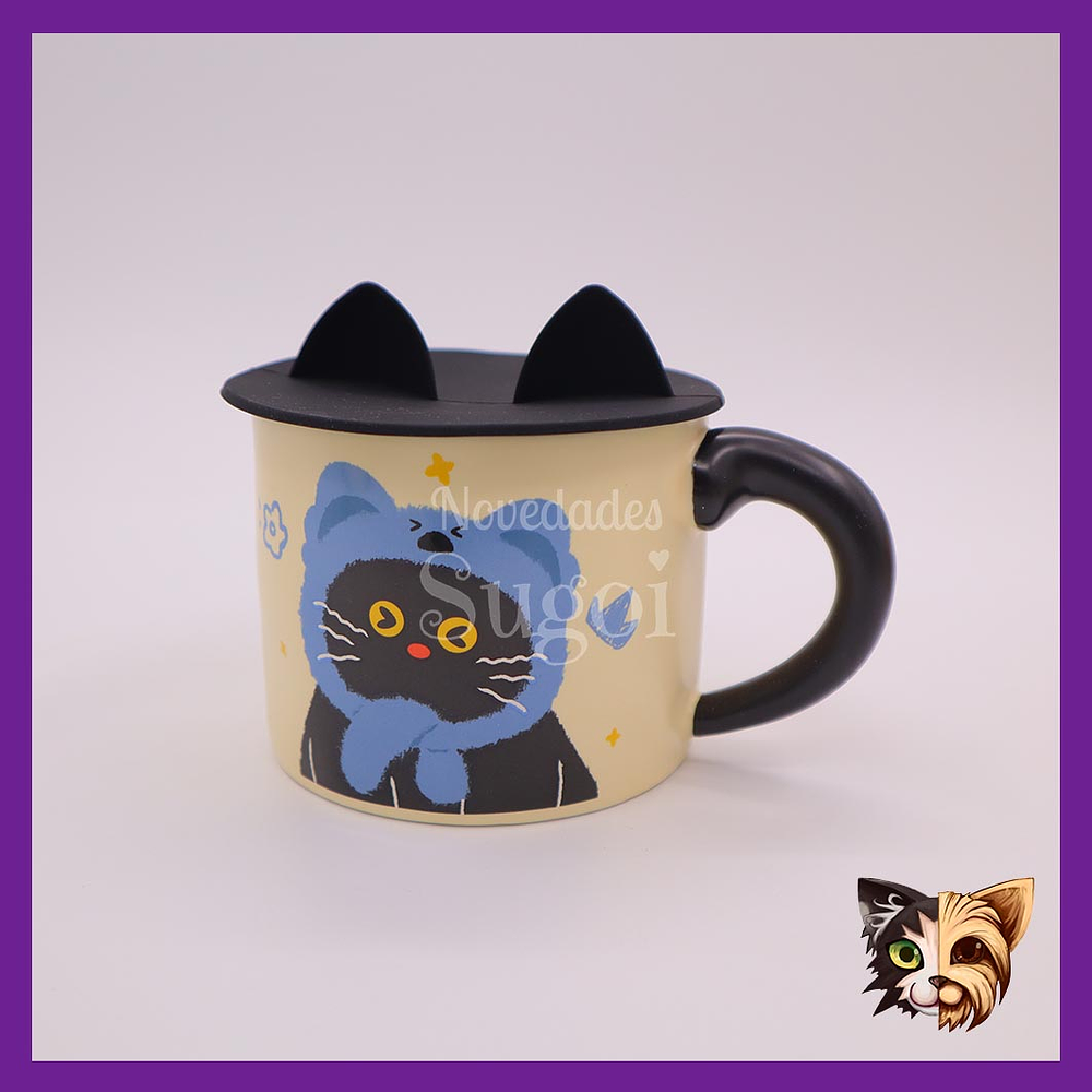 Taza Gato Orejas negro