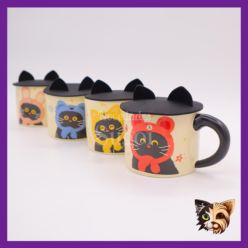 Taza Gato Orejas negro