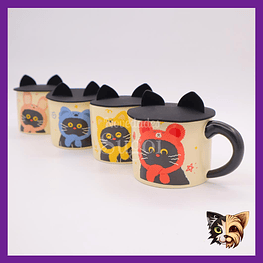 Taza Gato Orejas negro