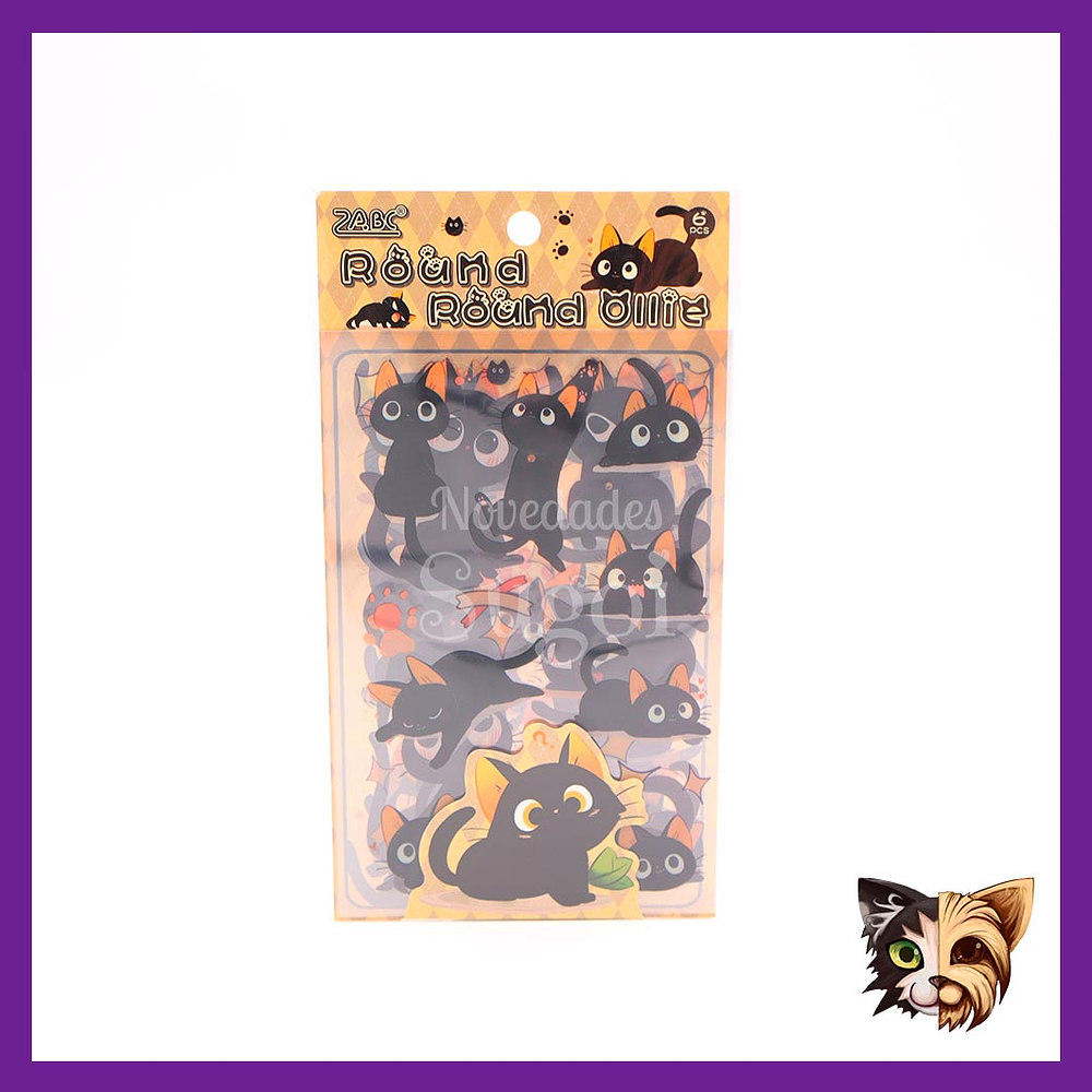 Set sticker gato negro