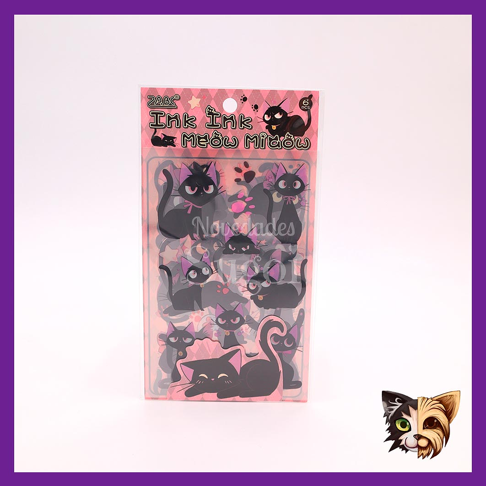 Set sticker gato negro
