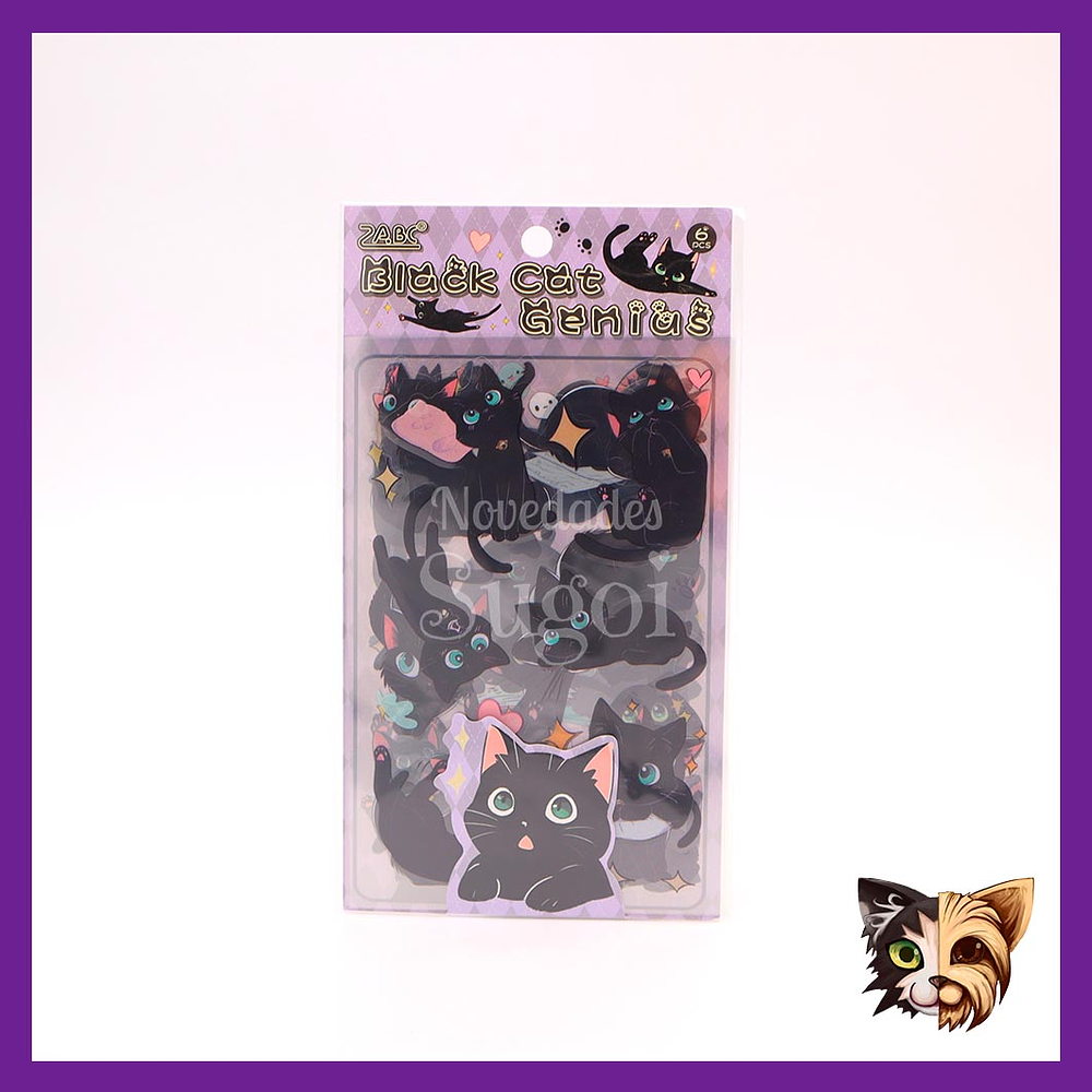 Set sticker gato negro