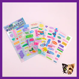 Sticker Korean frases azul 4 pcs