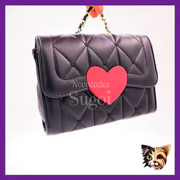 Cartera negra corazón