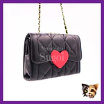 Cartera negra corazón