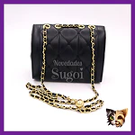 Cartera negra corazón